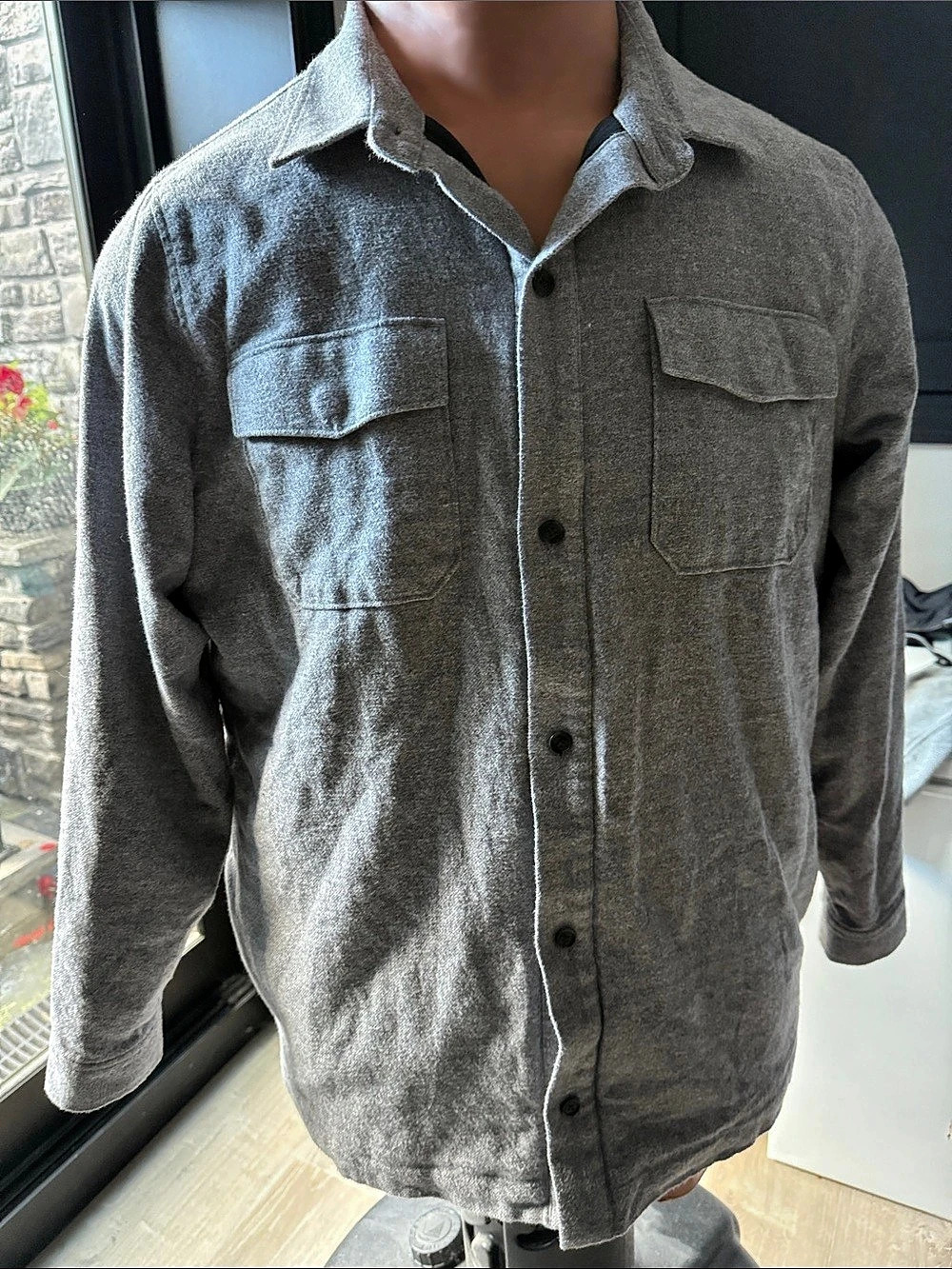 TravisMathew Men's Shirt Jacket Black Gray XXL
